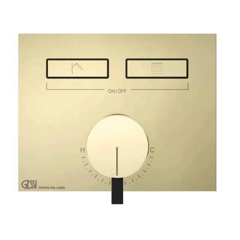 Смеситель для душа, Gessi, HI-FI, на 2 потребителя, цвет-Brass PVD