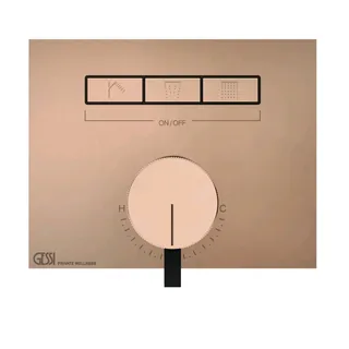 Смеситель для душа, Gessi, HI-FI, на 3 потребителя, цвет-Copper PVD
