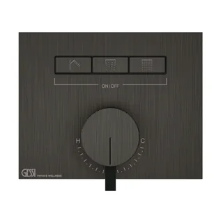 Смеситель для душа, Gessi, HI-FI, на 3 потребителя, цвет-Black Metal Brushed PVD