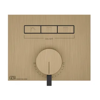 Смеситель для душа, Gessi, HI-FI, на 3 потребителя, цвет-Warm Bronze Brushed PVD