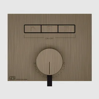 Смеситель для душа, Gessi, HI-FI, на 3 потребителя, цвет-Coffee Bronze Brushed PVD