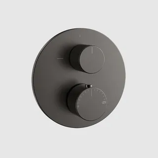 Смеситель для душа, Gessi, Ingranaggio, на 2 потребителя, настенный встраиваемый, цвет-Black Metal Brushed PVD