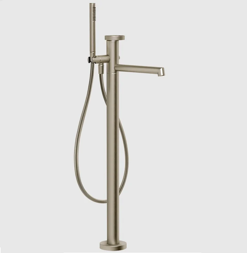 Смеситель для ванны и душа, Gessi, Anello, напольный, цвет-Finox Brushed Nickel