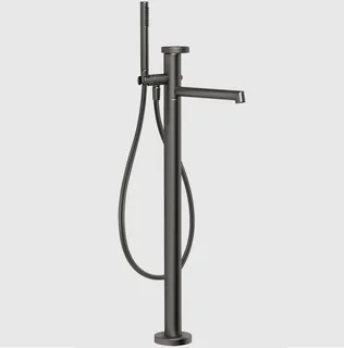 Смеситель для ванны и душа, Gessi, Anello, напольный, цвет-Black Metal Brushed PVD