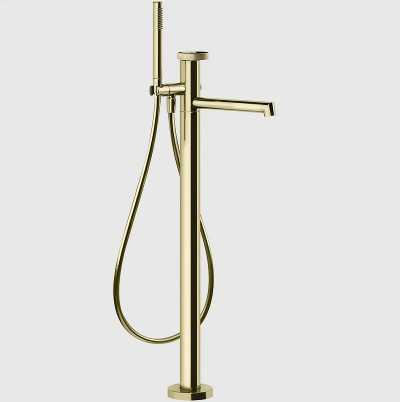 Смеситель для ванны и душа, Gessi, Anello, напольный, цвет-Brass PVD