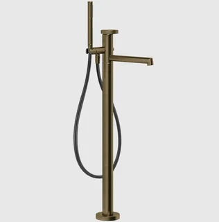 Смеситель для ванны и душа, Gessi, Anello, напольный, цвет-Antique Brass