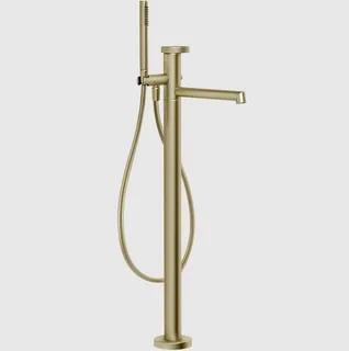 Смеситель для ванны и душа, Gessi, Anello, напольный, цвет-Brushed Brass PVD — иконка