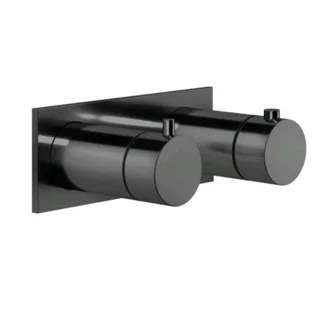 Смеситель для душа, Gessi, Anello, на 2 потребителя, цвет-Black Metal PVD