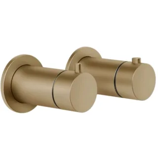Смеситель для душа, Gessi, Anello, на 3 потребителя, цвет-Warm Bronze Brushed PVD