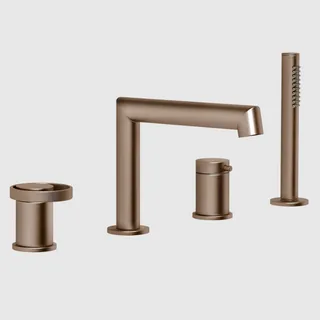 Смеситель для ванны и душа, Gessi, Anello, цвет-Copper Brushed PVD