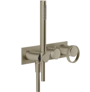 Смеситель для душа, Gessi, Anello, на 2 потребителя, цвет-Finox Brushed Nickel