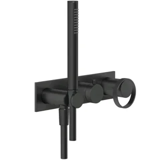 Смеситель для душа, Gessi, Anello, на 2 потребителя, цвет-черный матовый