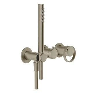 Смеситель для душа, Gessi, Anello, на 2 потребителя, цвет-Finox Brushed Nickel — иконка