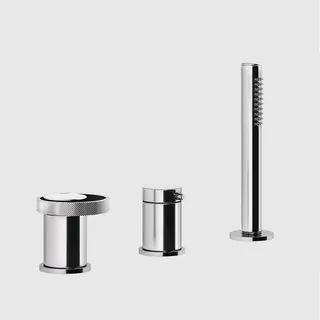 Смеситель для ванны и душа, Gessi, Anello, на 2 потребителя, цвет-хром