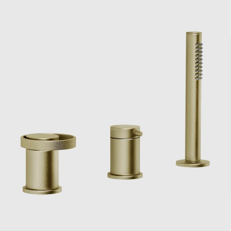Смеситель для ванны и душа, Gessi, Anello, на 2 потребителя, цвет-Brushed Brass PVD