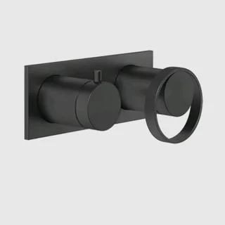 Смеситель для душа, Gessi, Anello, на 2 потребителя, цвет-черный матовый