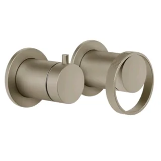 Смеситель для душа, Gessi, Anello, на 2 потребителя, цвет-Finox Brushed Nickel