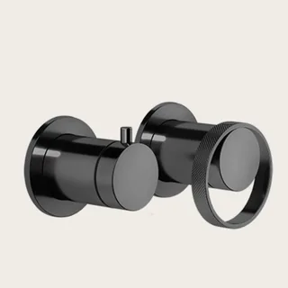 Смеситель для душа, Gessi, Anello, на 2 потребителя, настенный встраиваемый, цвет-Black Metal PVD — иконка