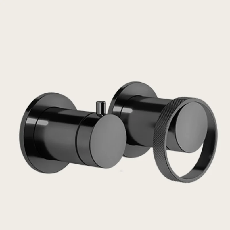 Смеситель для душа, Gessi, Anello, на 2 потребителя, настенный встраиваемый, цвет-Black Metal PVD