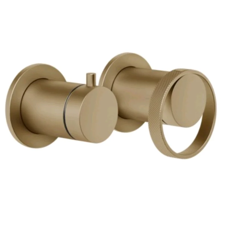 Смеситель для душа, Gessi, Anello, на 2 потребителя, цвет-Warm Bronze PVD