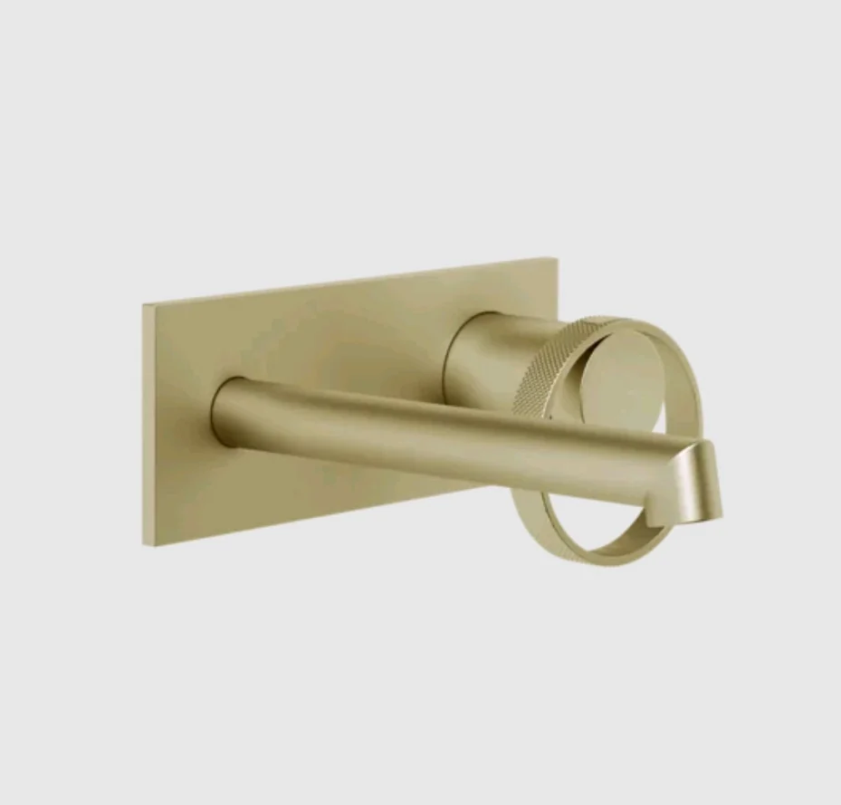 Смеситель для раковины, Gessi, Anello, цвет-Brushed Brass PVD