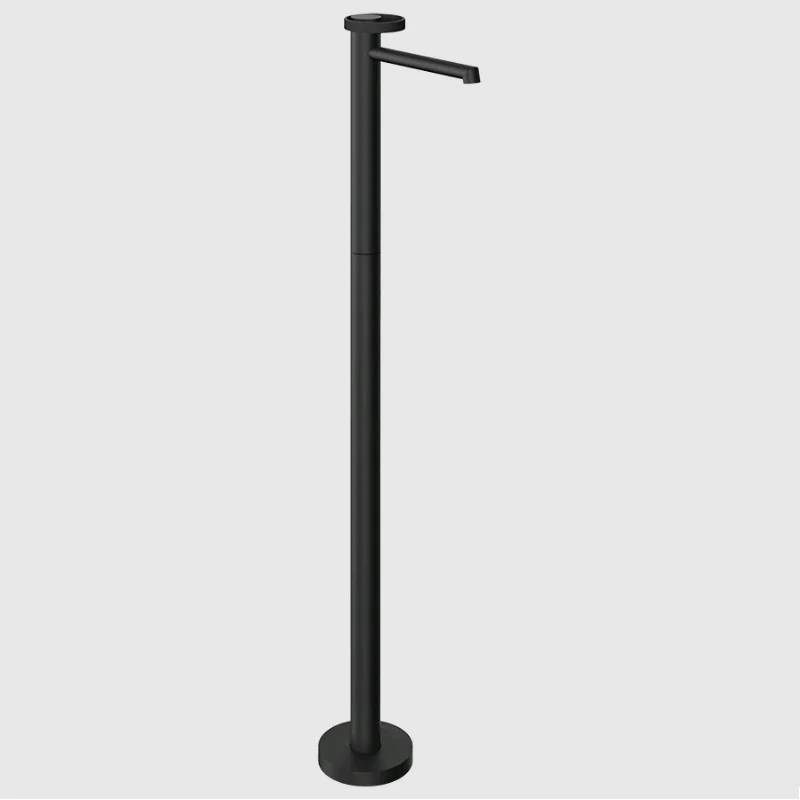 Смеситель для ванны, Gessi, Anello, напольный, цвет-черный матовый