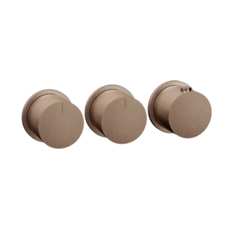 Смеситель для душа, Gessi, Anello, на 2 потребителя, цвет-Copper Brushed PVD