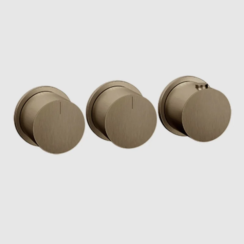 Смеситель для душа, Gessi, Anello, на 2 потребителя, цвет-Coffee Bronze Brushed PVD