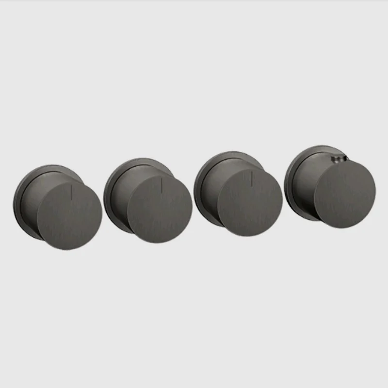 Смеситель для душа, Gessi, Anello, на 3 потребителя, цвет-Black Metal Brushed PVD