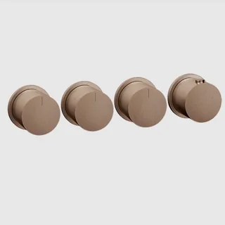 Смеситель для душа, Gessi, Anello, на 3 потребителя, цвет-Copper Brushed PVD