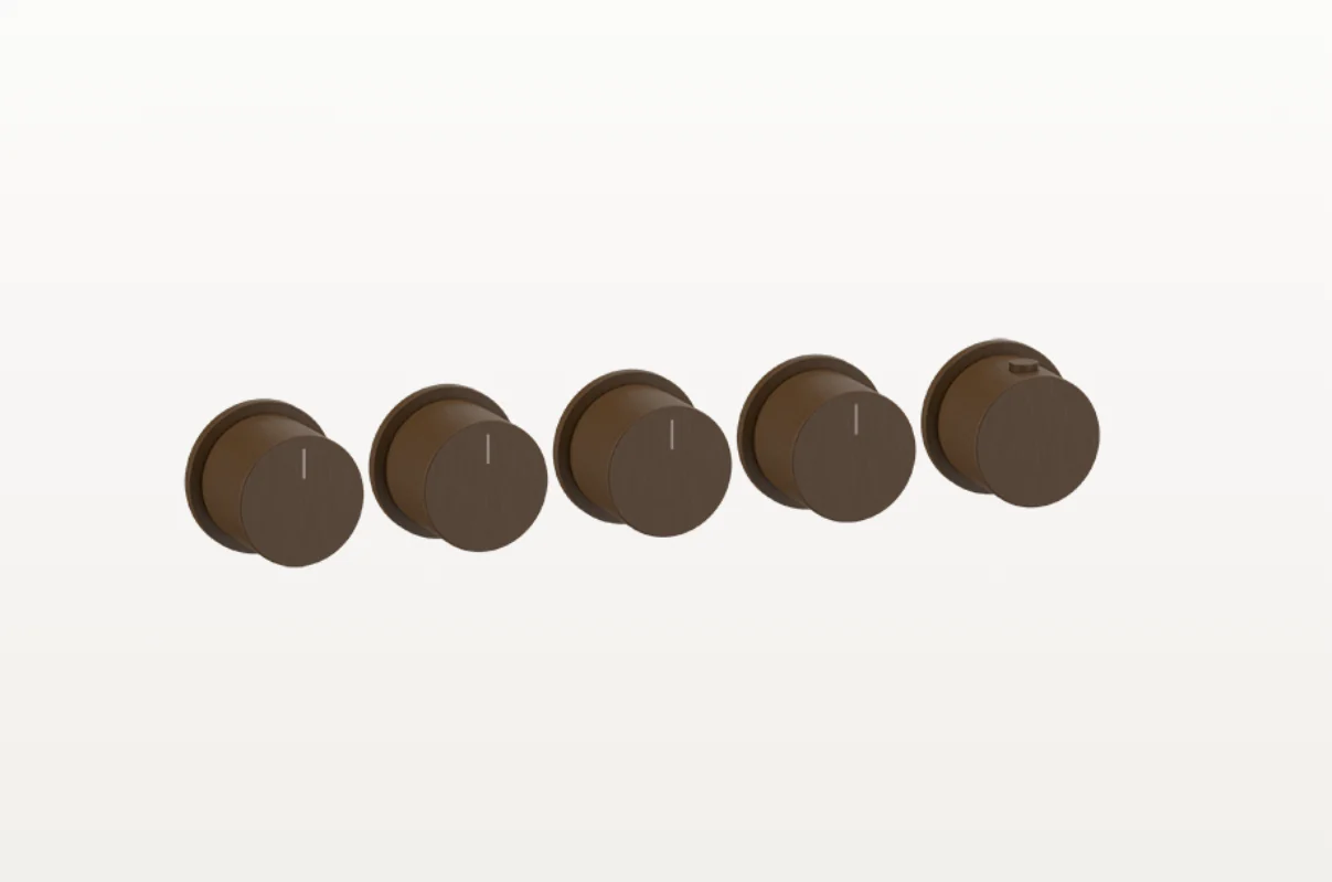 Смеситель для душа, Gessi, Anello, на 4 потребителя, настенный встраиваемый, цвет-Dark Bronze