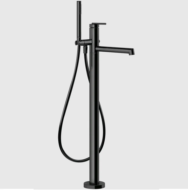 Смеситель для ванны и душа, Gessi, Ingranaggio, напольный, цвет-Black Metal PVD