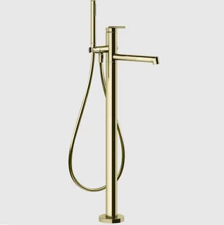 Смеситель для ванны и душа, Gessi, Ingranaggio, напольный, цвет-Brass PVD