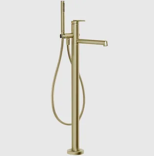 Смеситель для ванны и душа, Gessi, Ingranaggio, напольный, цвет-Brushed Brass PVD
