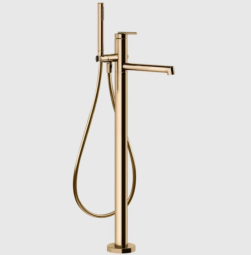 Смеситель для ванны и душа, Gessi, Ingranaggio, напольный, цвет-Warm Bronze PVD