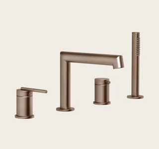 Смеситель для ванны и душа, Gessi, Ingranaggio, цвет-Copper Brushed PVD