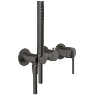 Смеситель для душа, Gessi, Ingranaggio, на 2 потребителя, цвет-Black Metal Brushed PVD