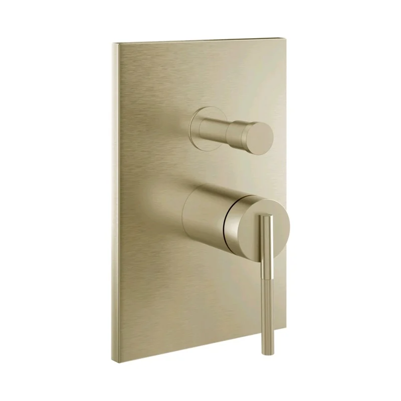 Смеситель для душа, Gessi, Ingranaggio, на 2 потребителя, цвет-Brushed Brass PVD