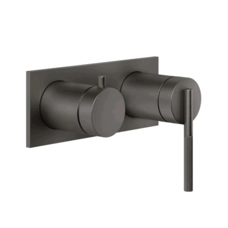 Смеситель для душа, Gessi, Ingranaggio, на 2 потребителя, цвет-Black Metal Brushed PVD