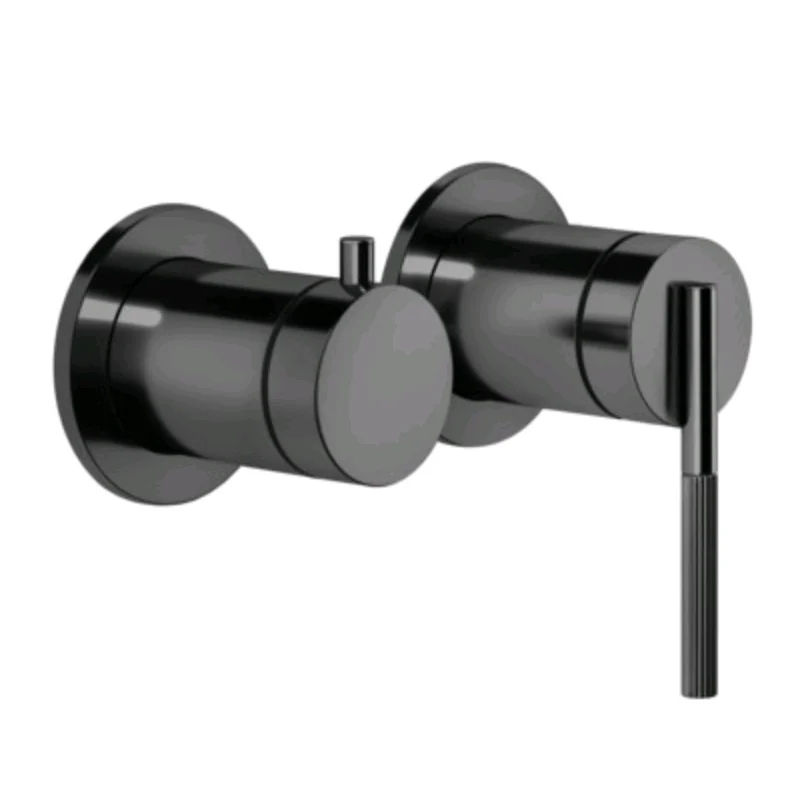 Смеситель для душа, Gessi, Ingranaggio, на 2 потребителя, цвет-Black Metal PVD