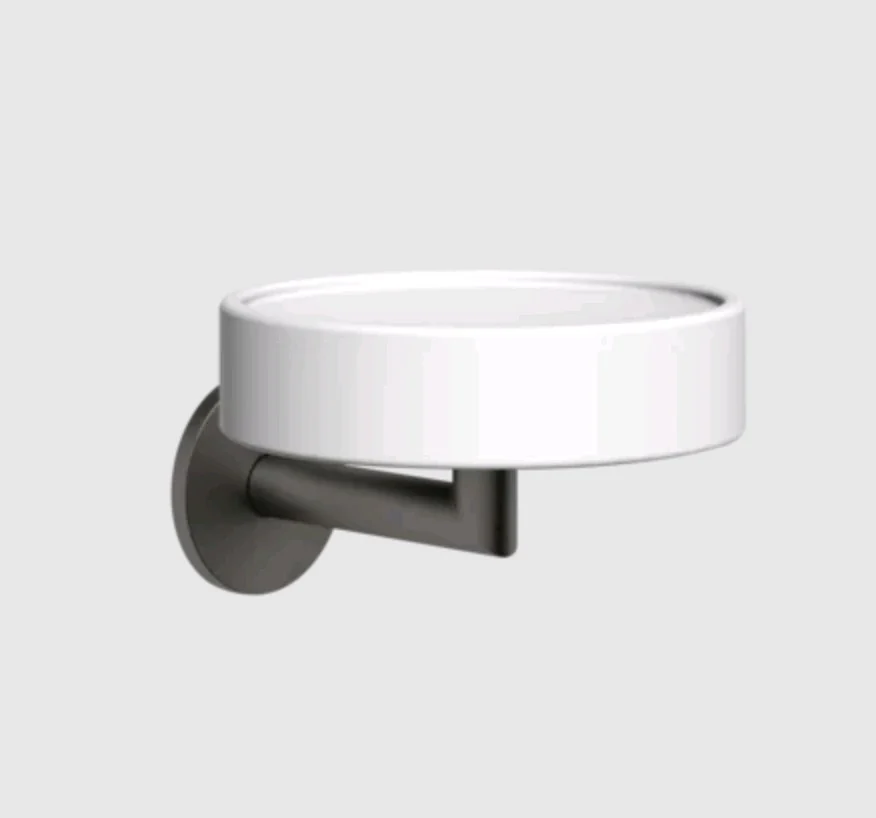 Мыльница, Gessi, шгв 115*127*79, цвет-белый/Black Metal Brushed PVD