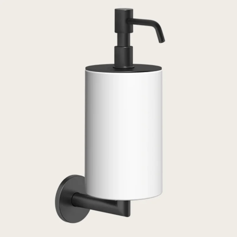 Дозатор для жидкого мыла, Gessi, шгв 75*128*243, цвет дозатора-черный матовый/белый