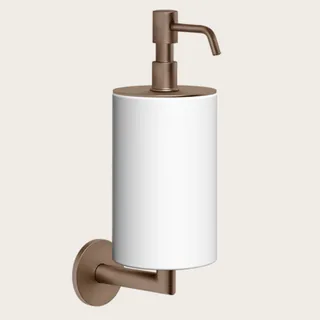Дозатор для жидкого мыла, Gessi, шгв 75*128*243, цвет дозатора-Copper Brushed PVD/белый