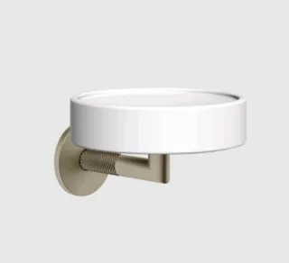 Мыльница, Gessi, Anello, шгв 115*127*79, цвет-белый/Finox Brushed Nickel