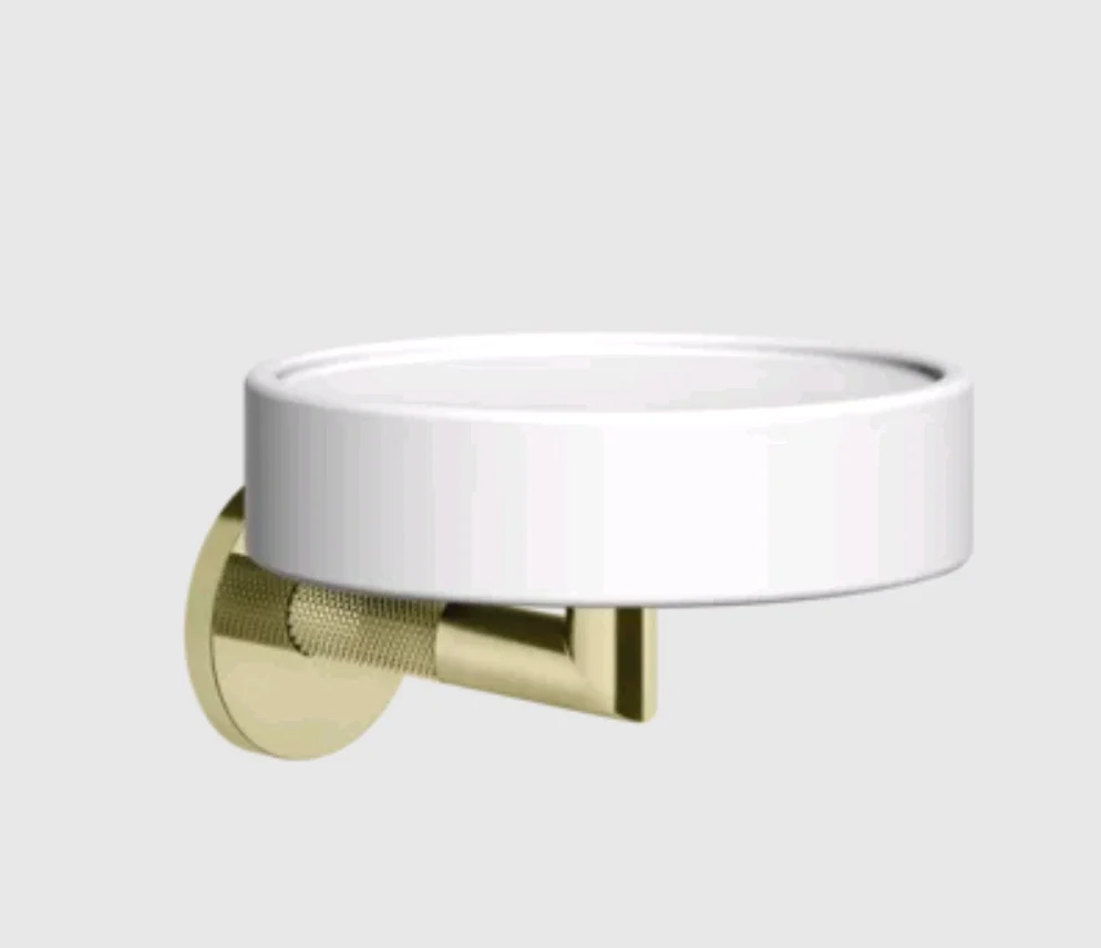 Мыльница, Gessi, Anello, шгв 115*127*79, цвет-белый/Brass PVD