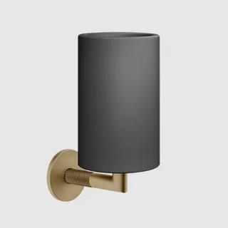 Стакан, Gessi, Anello, шгв 75*107*171, цвет стакана-чёрный, цвет держателя-Copper PVD