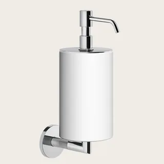 Дозатор для жидкого мыла, Gessi, Anello, шгв 75*128*243, цвет дозатора-хром/белый (старый арт. 63713/031)