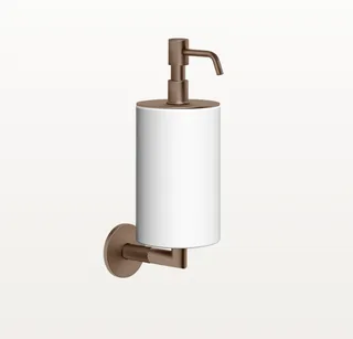 Дозатор для жидкого мыла, Gessi, Anello, шгв 75*128*243, цвет дозатора-Copper Brushed PVD/белый — иконка