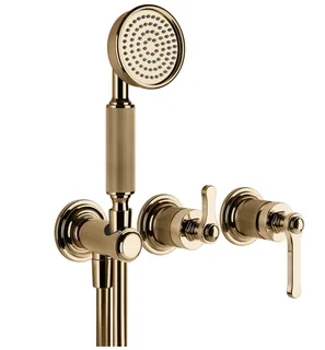 Смеситель для душа, Gessi, VENTI20, на 2 потребителя, цвет-Warm Bronze PVD