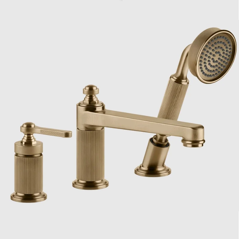Смеситель для ванны и душа, Gessi, VENTI20, цвет-Warm Bronze Brushed PVD
